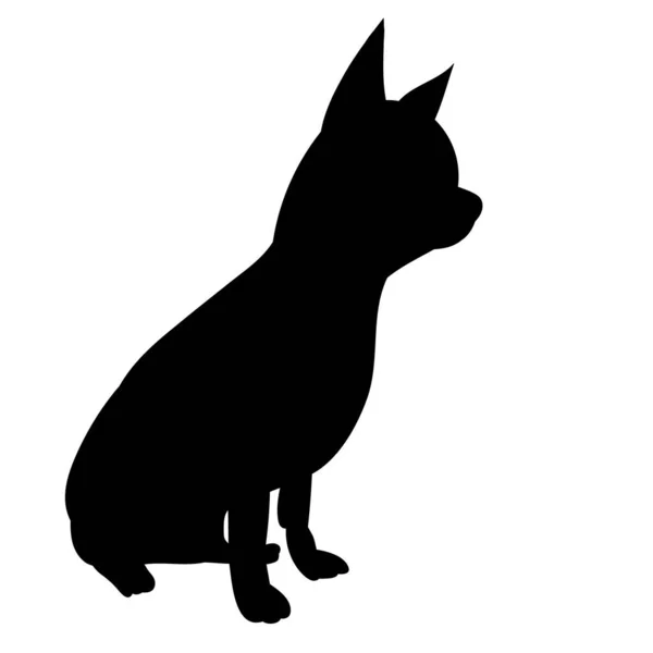 Vektor Auf Weißem Hintergrund Schwarze Silhouette Ein Hund Sitzend — Stockvektor