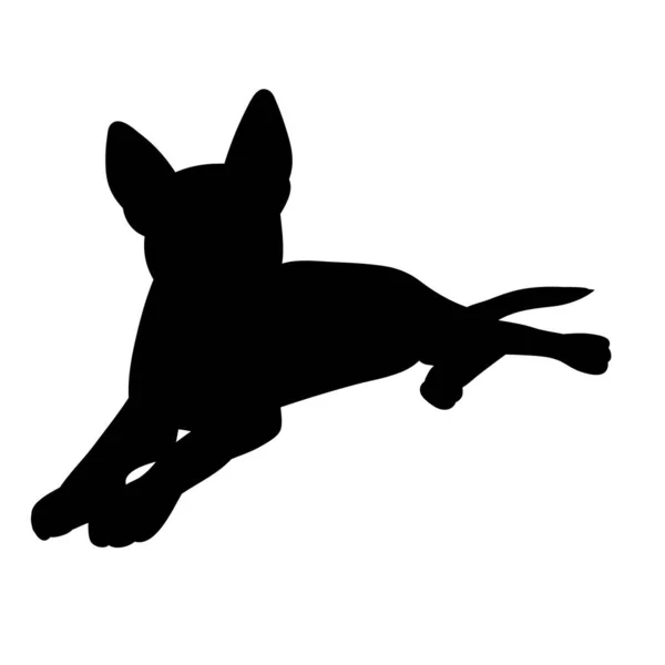 Icon Black Silhouette Dog Lies — Stock Vector