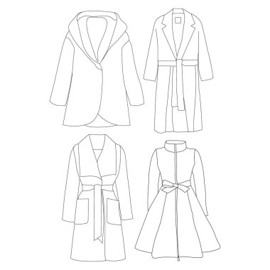  Kadın kıyafetleri, şık bir palto.