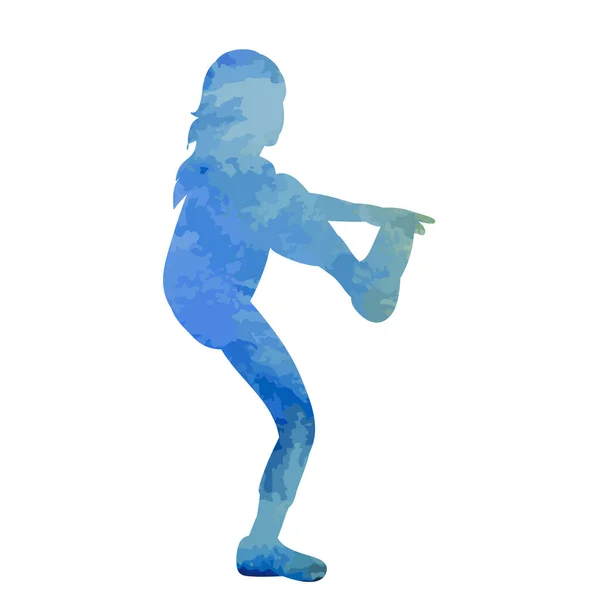 Vektor Auf Weißem Hintergrund Aquarellsilhouette Eines Kindes Mädchens — Stockvektor