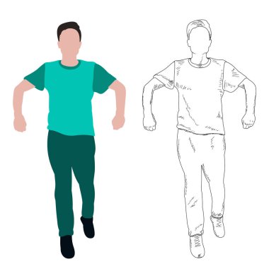 Beyaz arkaplan, yüzü olmayan biri, robot resimli bir dansçı.