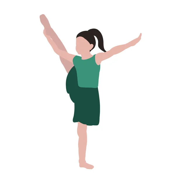 Vector Sobre Fondo Blanco Sin Rostro Bailando Niña — Vector de stock