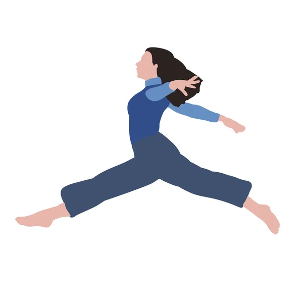 Vector Sobre Fondo Blanco Sin Rostro Bailarina Estilo Plano — Vector de stock