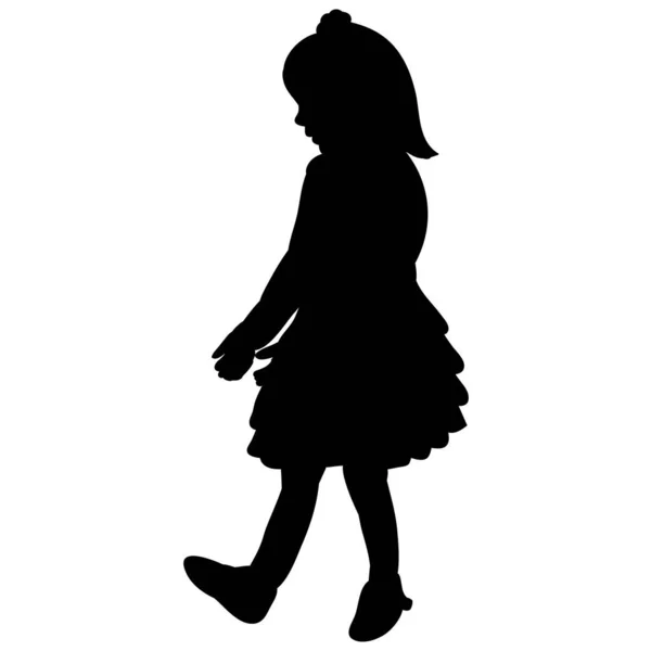 Silhouette Del Bambino Ragazza — Vettoriale Stock