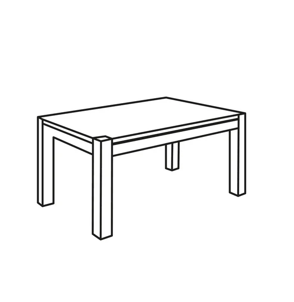 Skica Nábytek Stůl Izolované — Stockový vektor