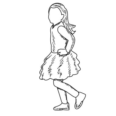 Beyaz arkaplan, yüzsüz çocuklar, çizimler, çizimler