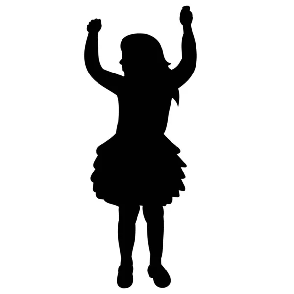 Schwarze Silhouette Eines Kindes Stehen — Stockvektor