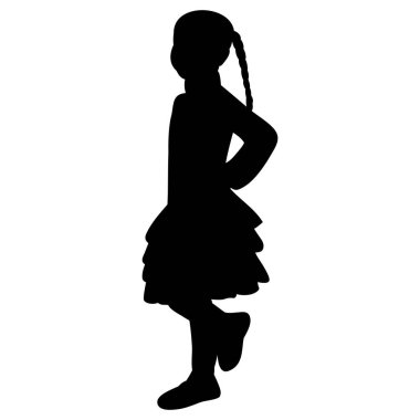 vektör, beyaz zemin üzerinde, siyah siluet bir çocuk geliyor