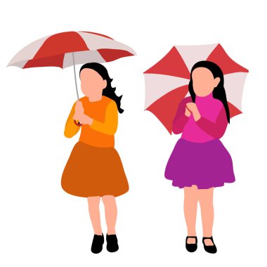 Çocuk, şemsiyeli bir kız.