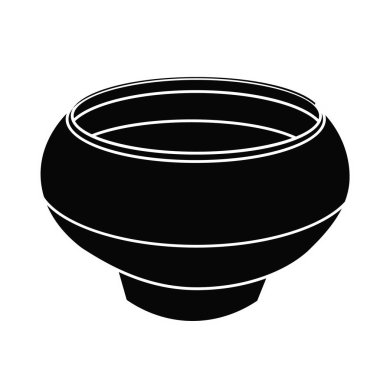  İzole edilmiş kil çömlek silueti