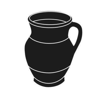  İzole edilmiş kil çömlek silueti