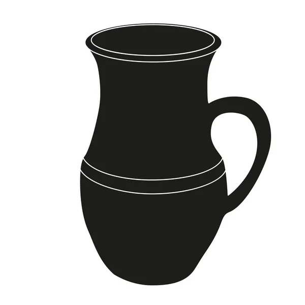 Geïsoleerd Klei Pot Silhouet — Stockvector