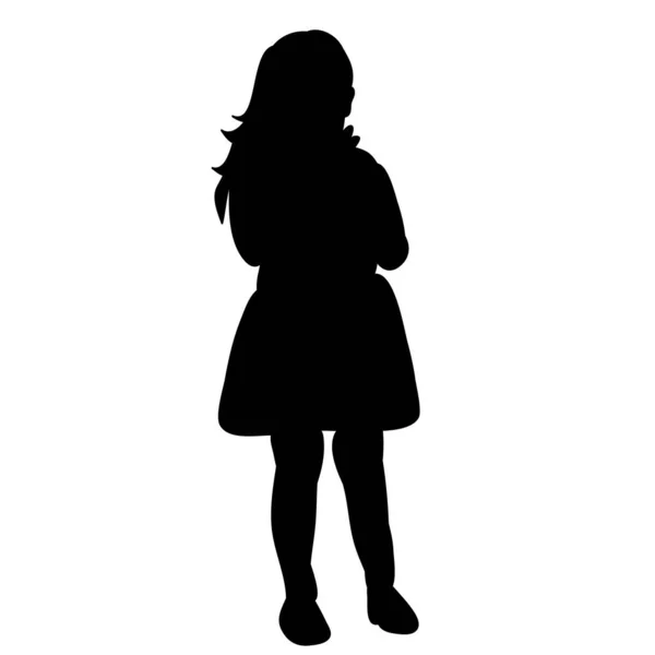 Silhouette Une Enfant Fille — Image vectorielle