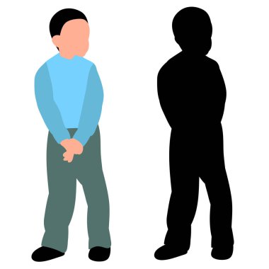 Beyaz arka planda bir vektör, yüzsüz çocuk