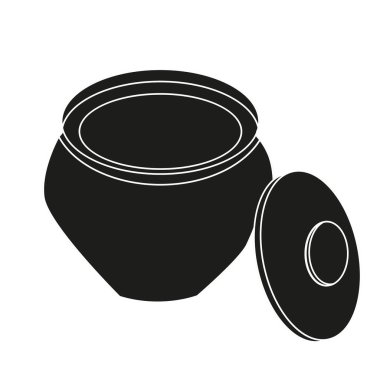 İzole edilmiş, kil çömlek silueti, simge