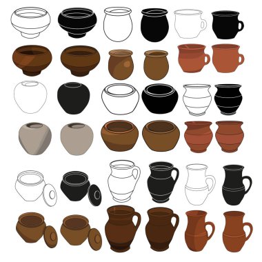 Issız, kil çömlekler.