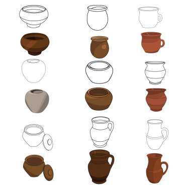 İzole edilmiş kil kaplar.