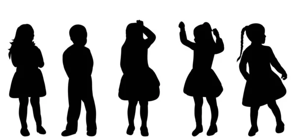 Silhouette Enfant Fille — Image vectorielle