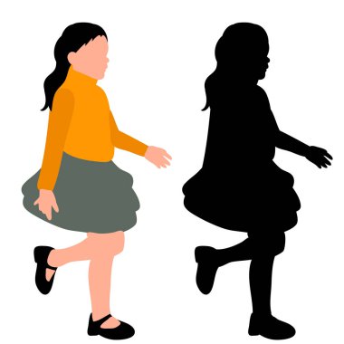 Yüzsüz çocuk, kız ve siluet