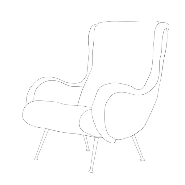 Isoliert Möbel Sessel Skizze — Stockvektor