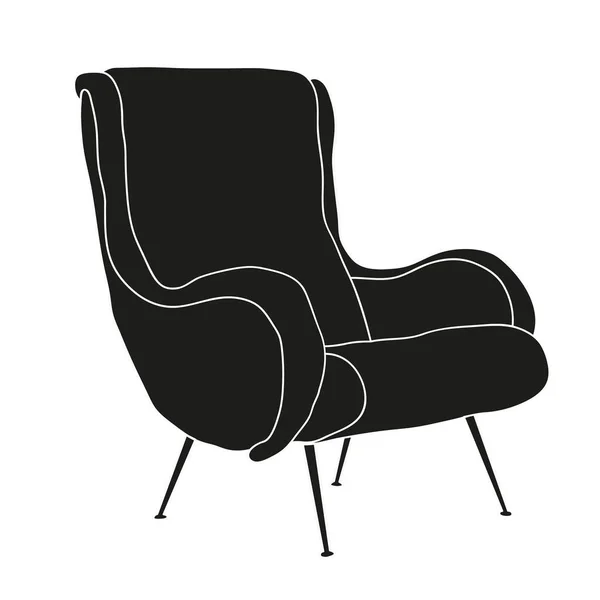 Isolated Furniture Armchair Silhouette — Stock Vector