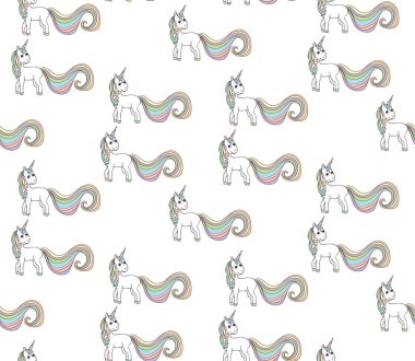 vektör, tek boynuzlu atlarla kusursuz arkaplan