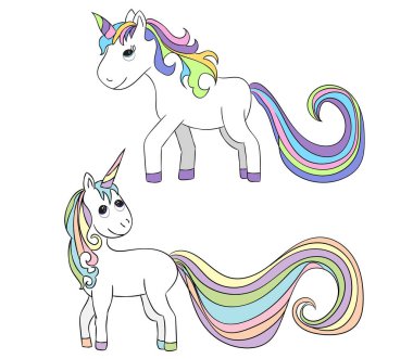 vektör, izole edilmiş tek boynuzlu at karakteri