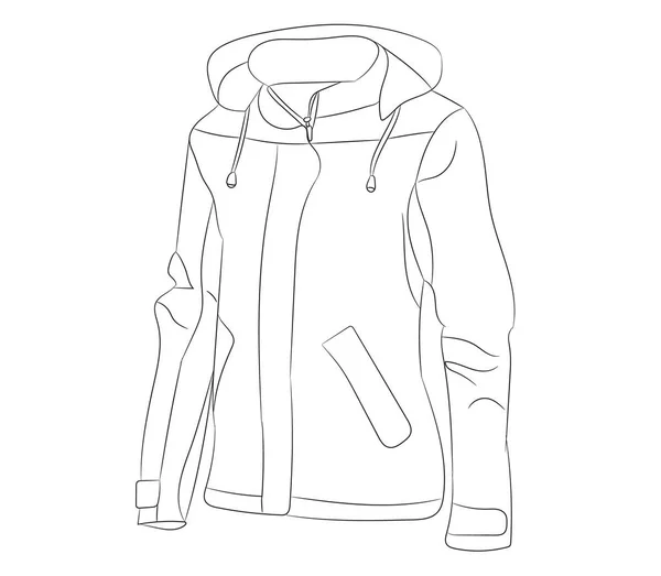 Vector Bosquejo Chaqueta Aislada — Vector de stock