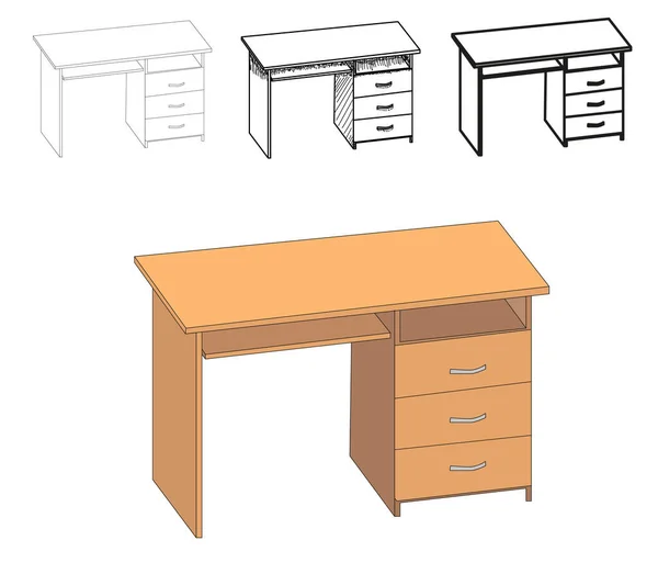 Vektor Isolierter Tisch Tischausstattung — Stockvektor