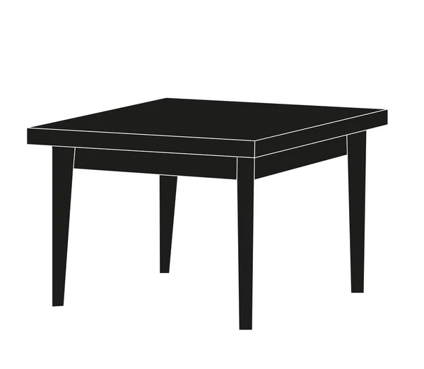 Silhouette Isolée Vectorielle Table — Image vectorielle