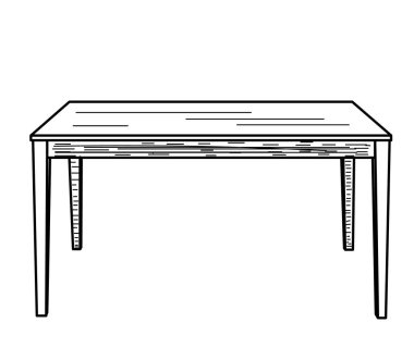 Beyaz zemin üzerinde bir tablonun izole edilmiş çizimi.