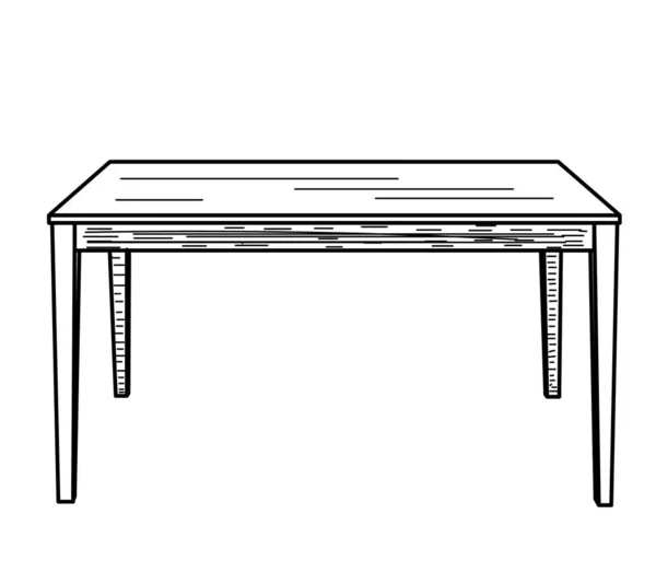 白い背景のテーブルのベクトルの孤立したスケッチ — ストックベクタ