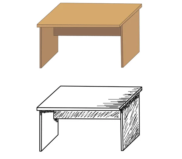 테이블의 스케치 테이블의 스케치 — 스톡 벡터