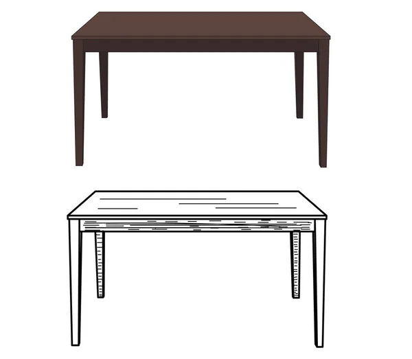 Mesa Aislada Boceto Una Mesa — Archivo Imágenes Vectoriales