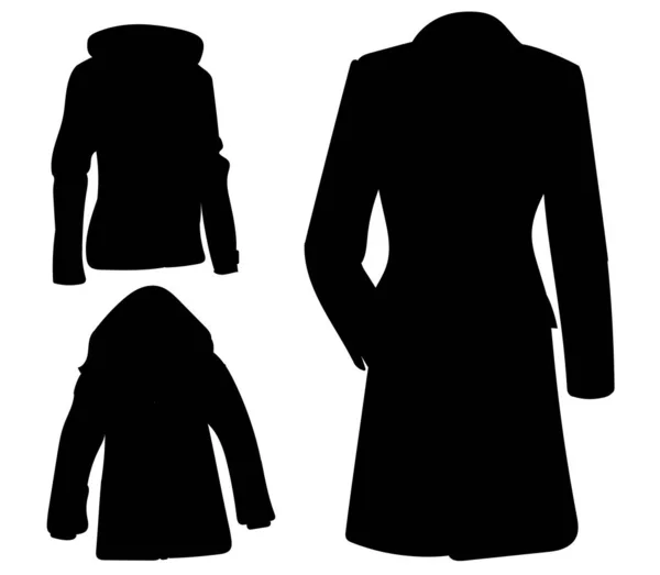 Изолированная Силуэт Куртка Пальто — стоковый вектор