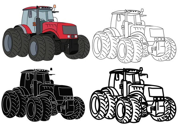 Вектор Белом Фоне Трактор — стоковый вектор