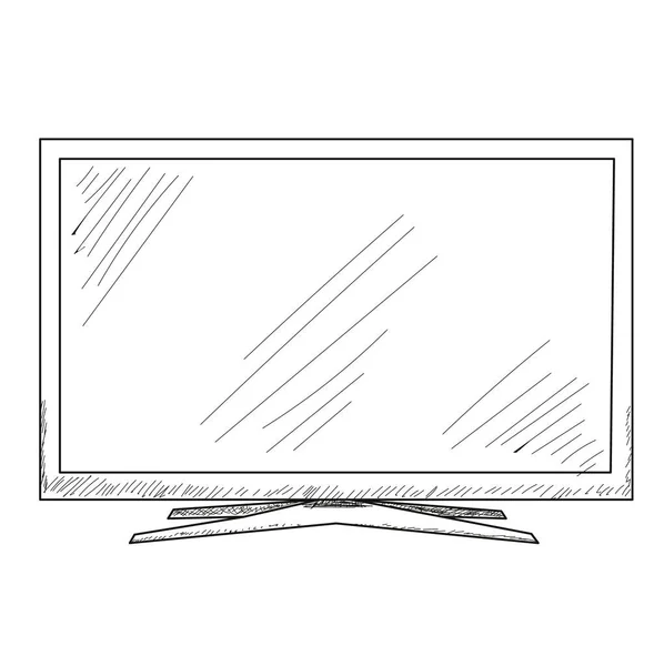 Vektor Isolierter Sketch Fernseher — Stockvektor