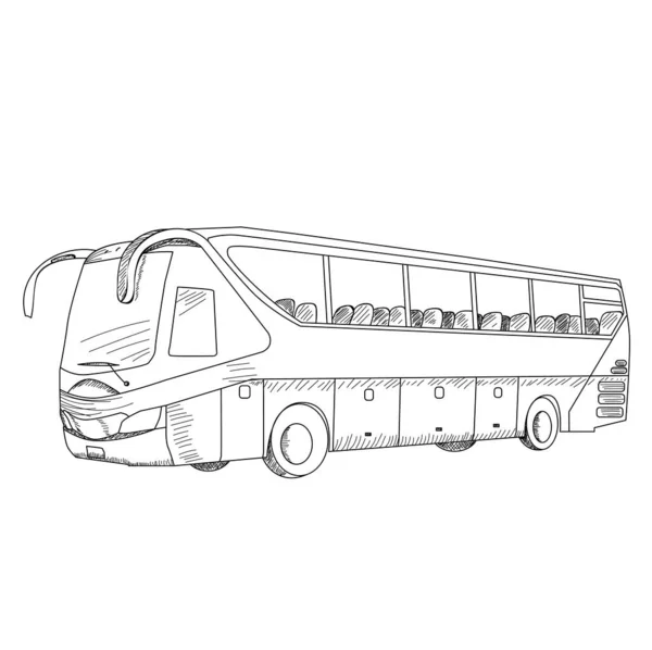 Vector Isolated Bus Sketch — Stock Vector