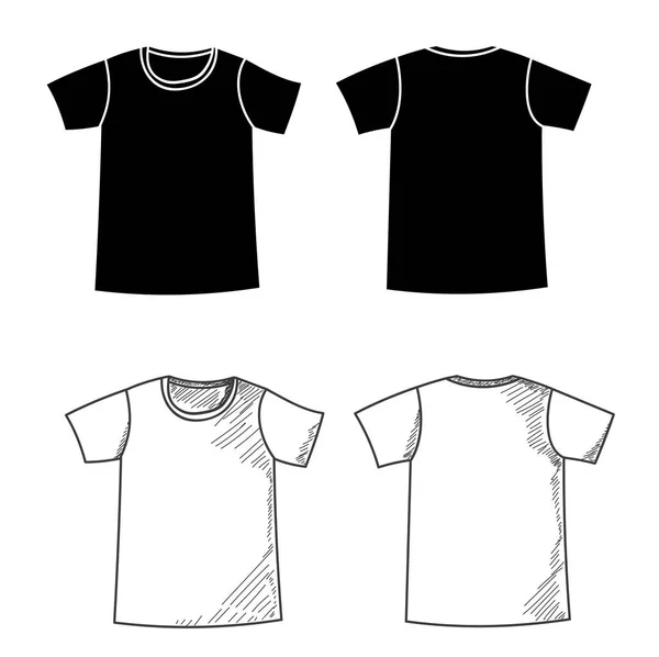 Camiseta Silueta Boceto Aislados — Vector de stock