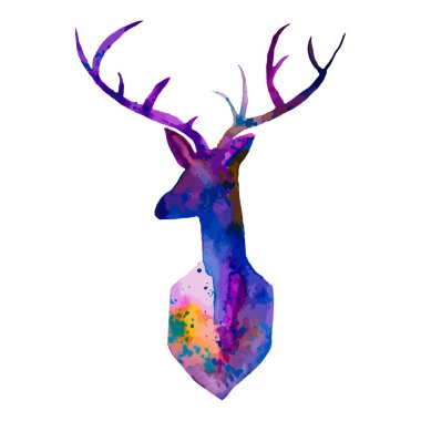 İzole edilmiş bir geyik kafası silueti.