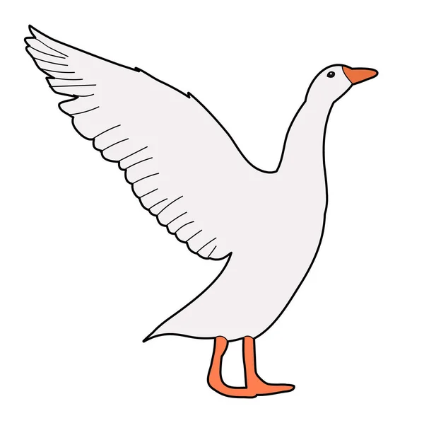 Goose White Background — Stock Vector