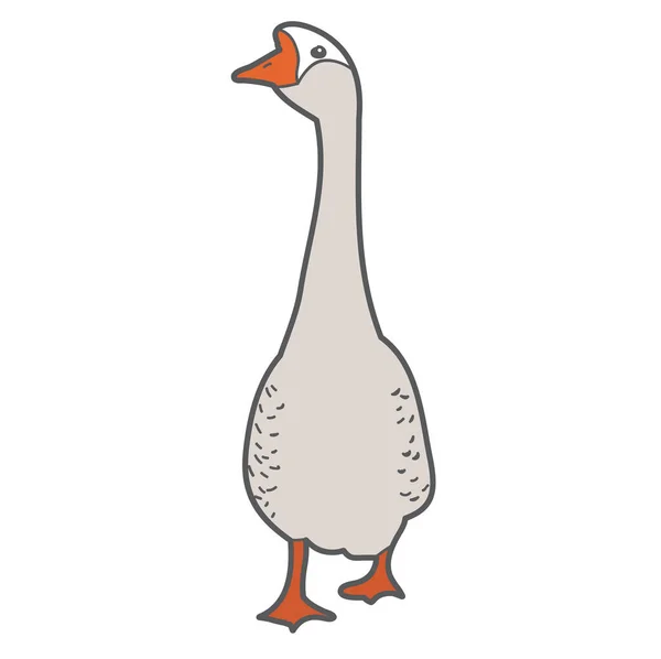 Vector Goose White Background — Stock Vector