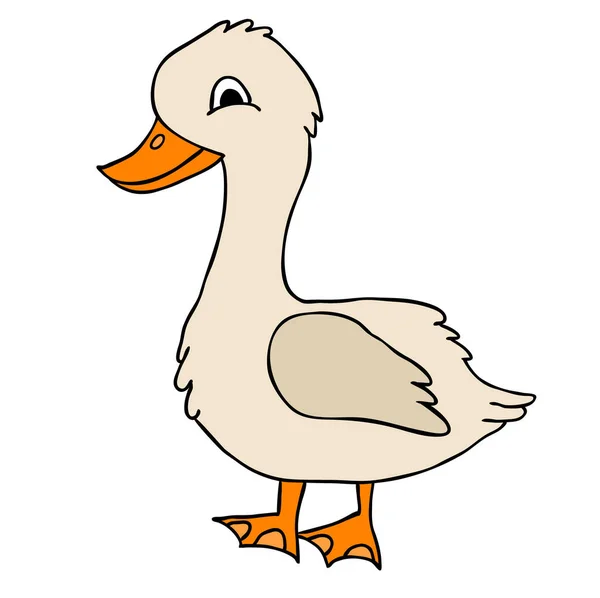 Goose Character Isolated Vector — Stock Vector