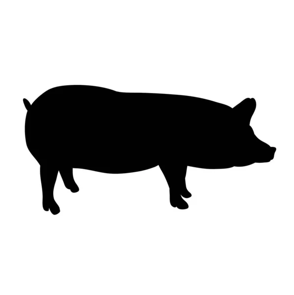 Silhouette Isolée Porc — Image vectorielle