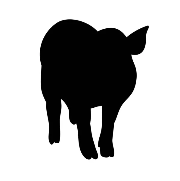 Vecteur Silhouette Isolée Porc — Image vectorielle