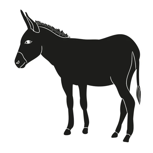 Isolated Silhouette Donkey — Stock Vector