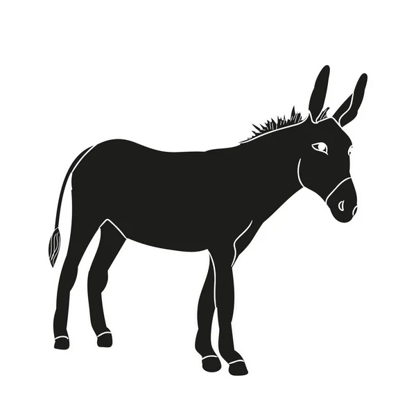 驴的孤立的轮廓 — 图库矢量图片