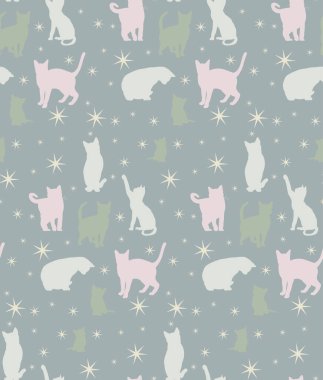 vektör, kusursuz arkaplan ve kedi silueti