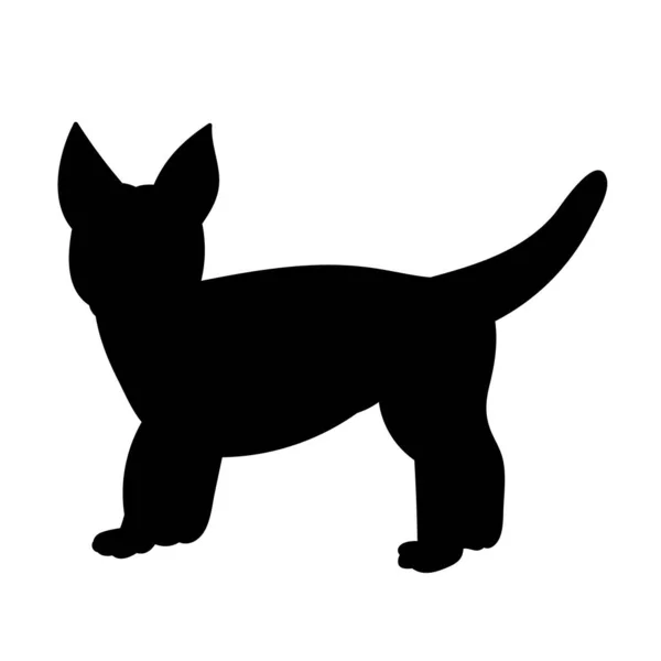 Silueta Negra Perro — Vector de stock