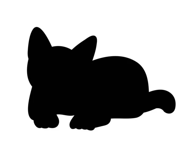 Silhouette Cat Lies — Stock Vector